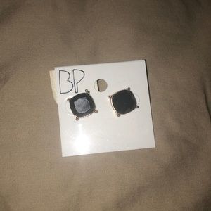 Black gold plated stud earrings